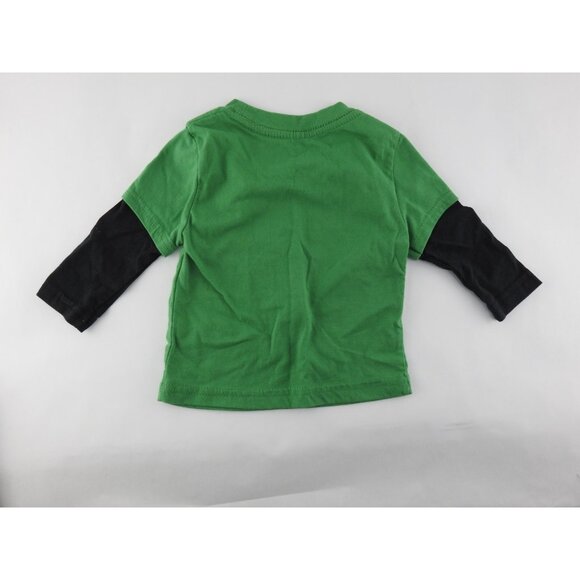 Star Wars Toddler Long Sleeve Shirt Green Double Sleeve 12M R2TD2 Darth Vader - Picture 4 of 4